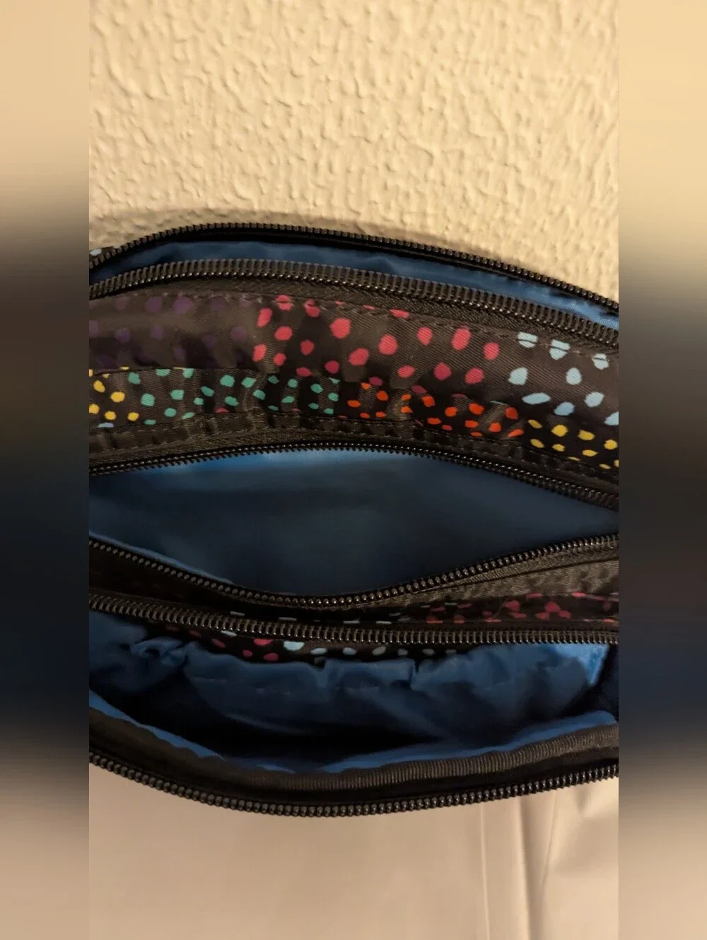 Lug Carousel Black Colorful Dots  Convertible Crossbody Belt Hip Bag Purse